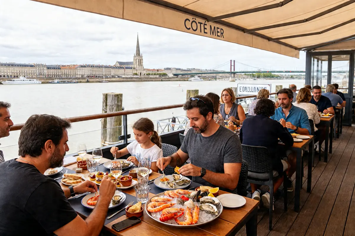 Restaurant côté mer Bordeaux : Top spots vue, fruits de mer &amp; détente