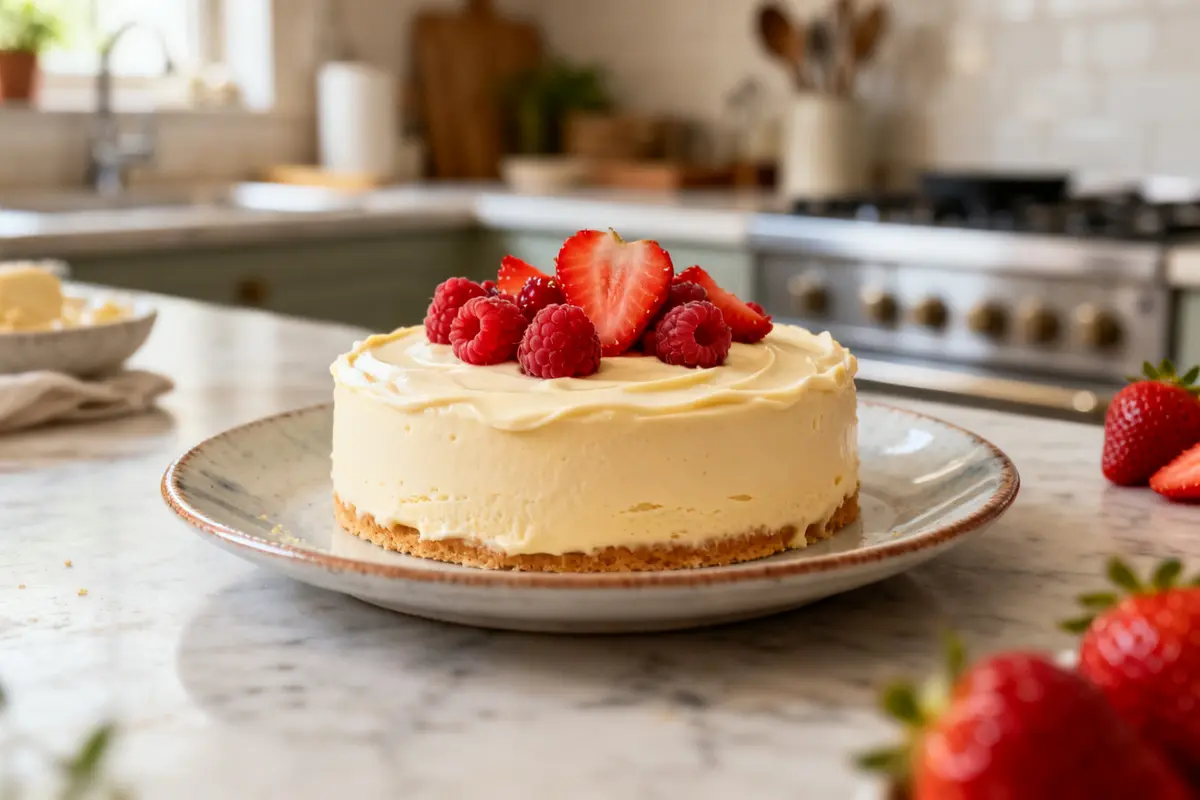 Entremet à la vanille gourmand aux fruits rouges &amp; caramel