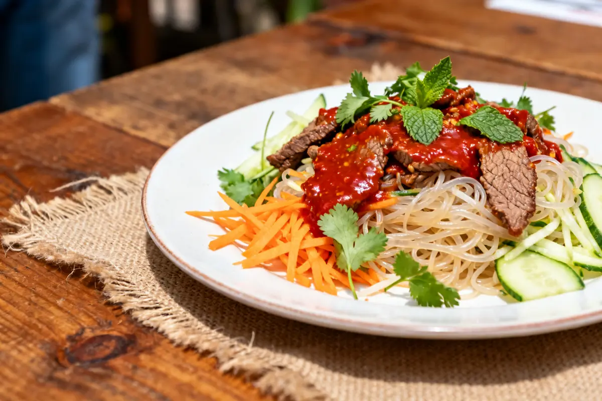 Salade thaï au bœuf : Recette facile, fraîche et parfumée